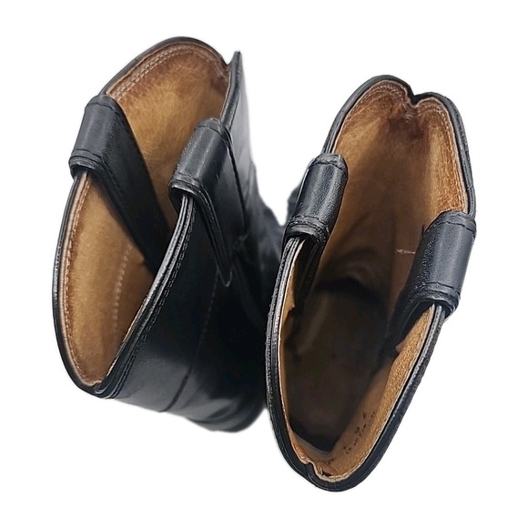 Justin Womem's Sz 7 Black Leather Roper Mexico Western Cowboy Boots - Picture 8 of 12